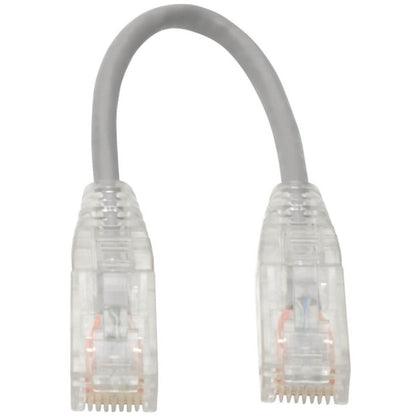 Tripp Lite Cat6 Gigabit Snagless Slim UTP Ethernet Cable (RJ45 M/M) PoE Gray 6-in. (15.24 cm)