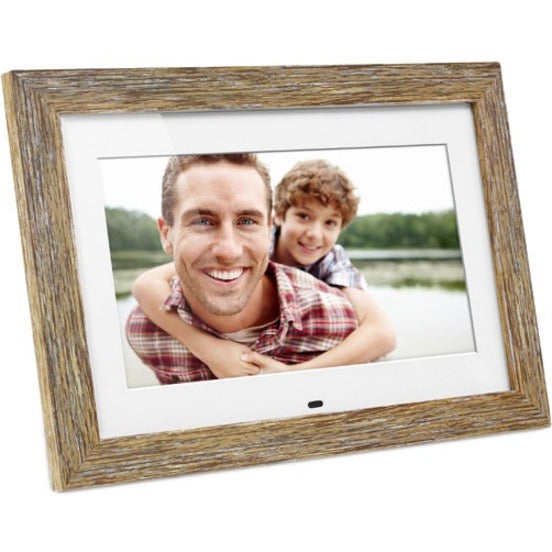 Aluratek 10 inch Distressed Wood Digital Photo Frame with Auto Slideshow Feature