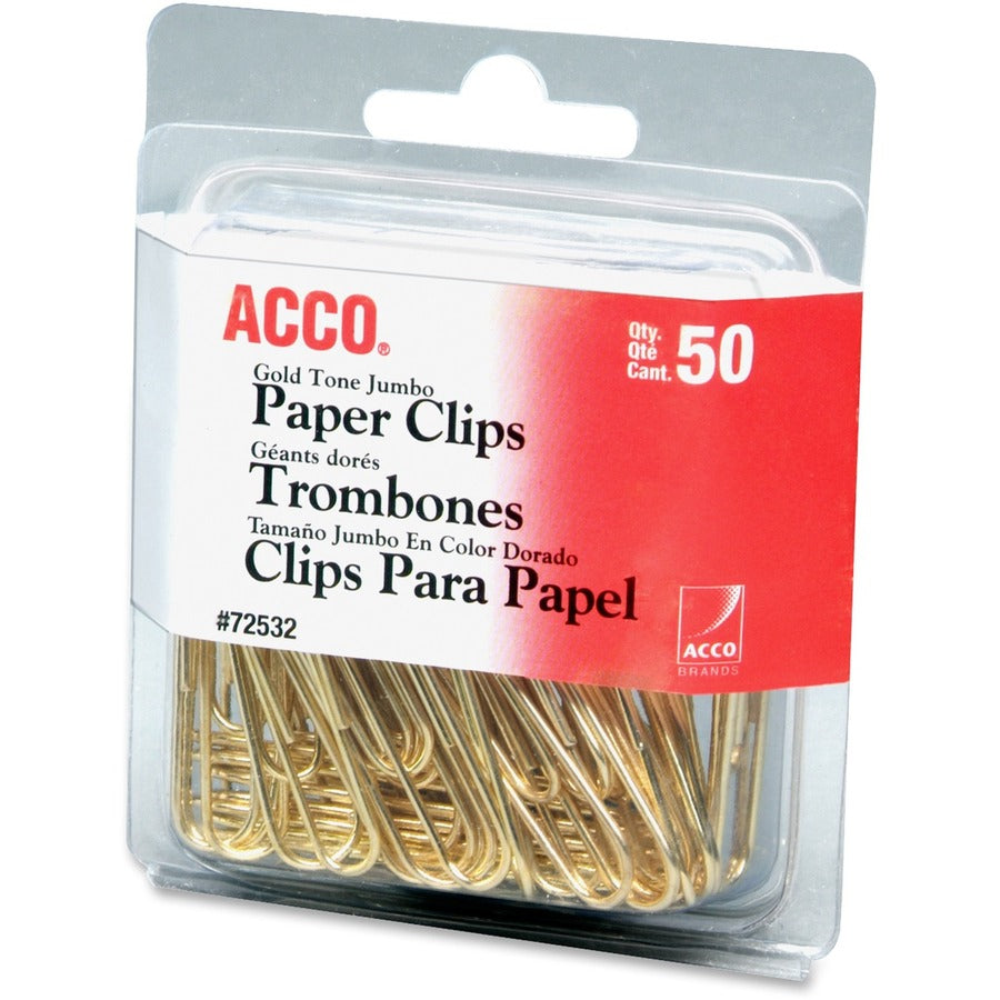 Acco Gold Tone Paper Clips