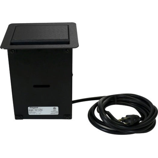 Wiremold InteGreat A/V Table Box With USB Cord Ended Black