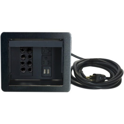 Wiremold InteGreat A/V Table Box With USB Cord Ended Black