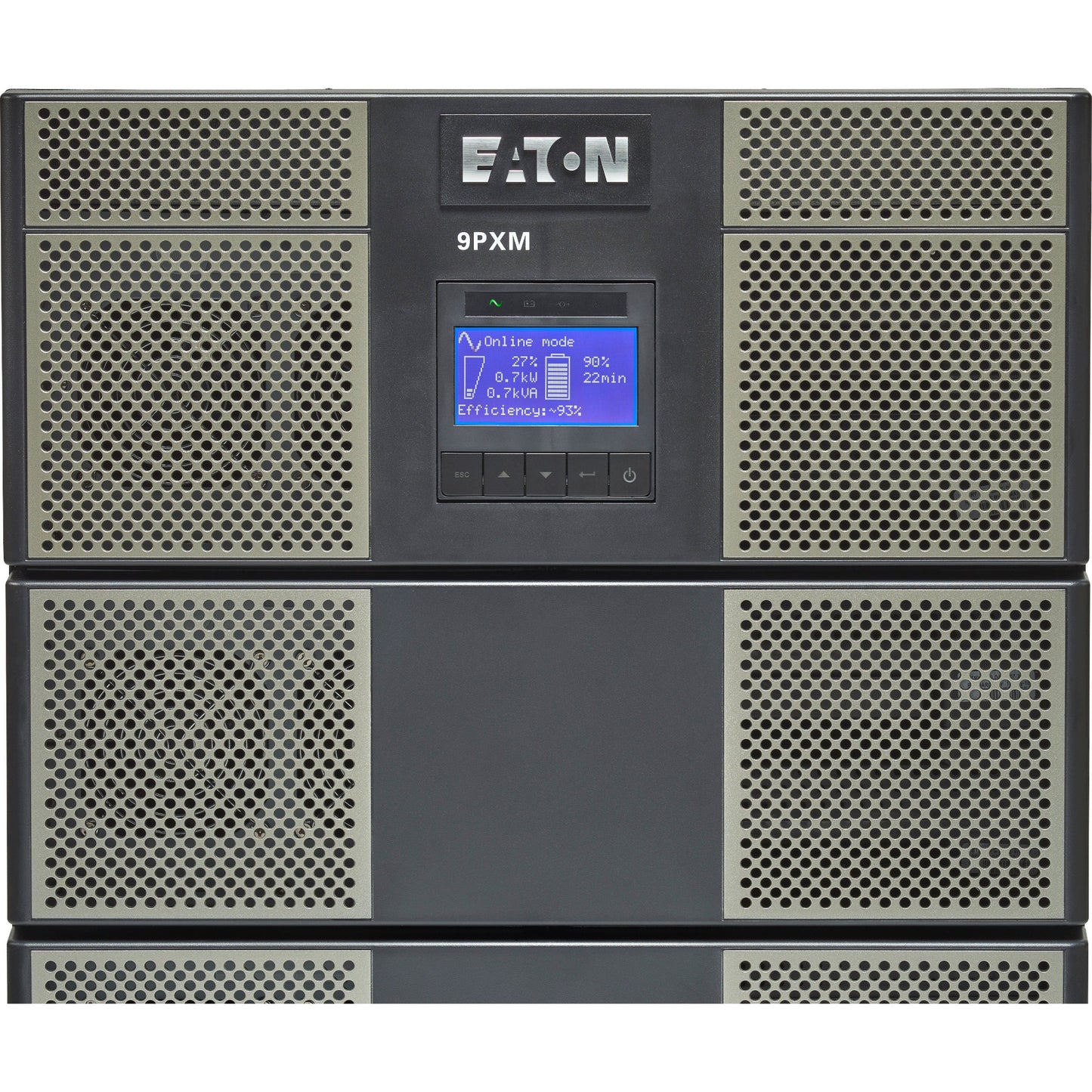 Eaton 9PXM UPS 12kVA 10.8kW 208-240V N+1 Modular Scalable Online Double-Conversion UPS Hardwired Input 4x 5-20R 2 L6-30R 2 L6-20R 2 L14-30R Outlets 21U