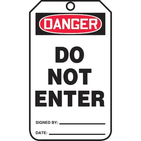 Panduit Safety Tags DANGER DO NOT ENTER BK B Polyethylene Plastic PK25