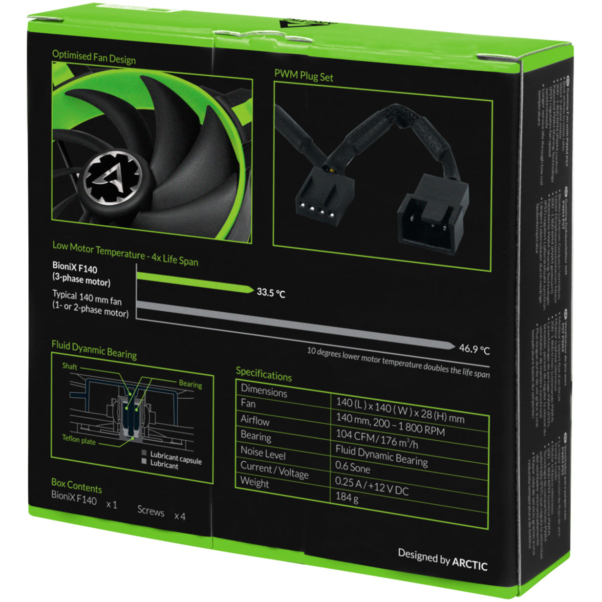 Arctic Cooling Gaming Fan with PWM PST - 1 Pack