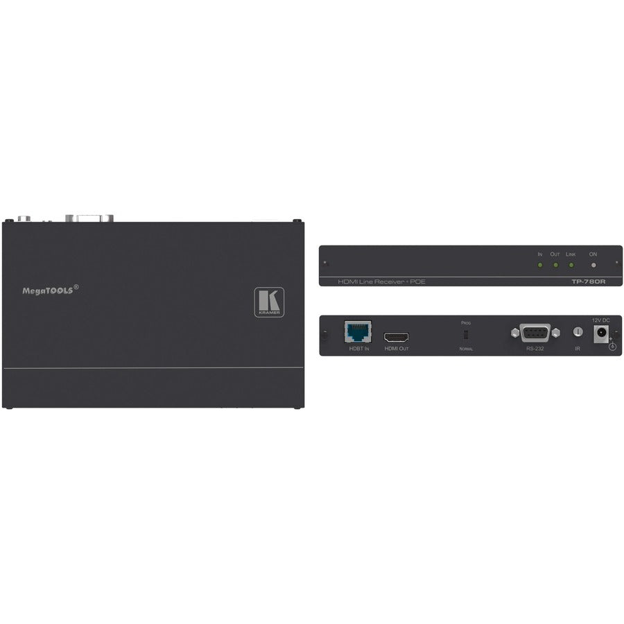 Kramer 4K60 4:2:0 HDMI HDCP 2.2 PoE Receiver with RS-232 & IR over Long-Reach HDBaseT