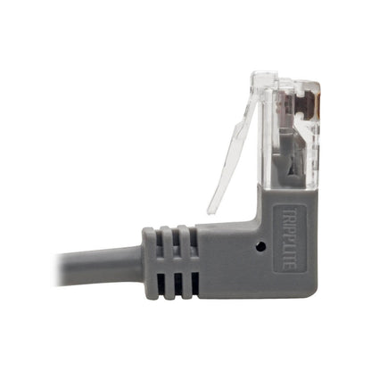Tripp Lite Right-Angle Cat6 Gigabit Snagless Molded Slim UTP Ethernet Cable (RJ45 M/M) Gray 1 ft. (0.31 m)