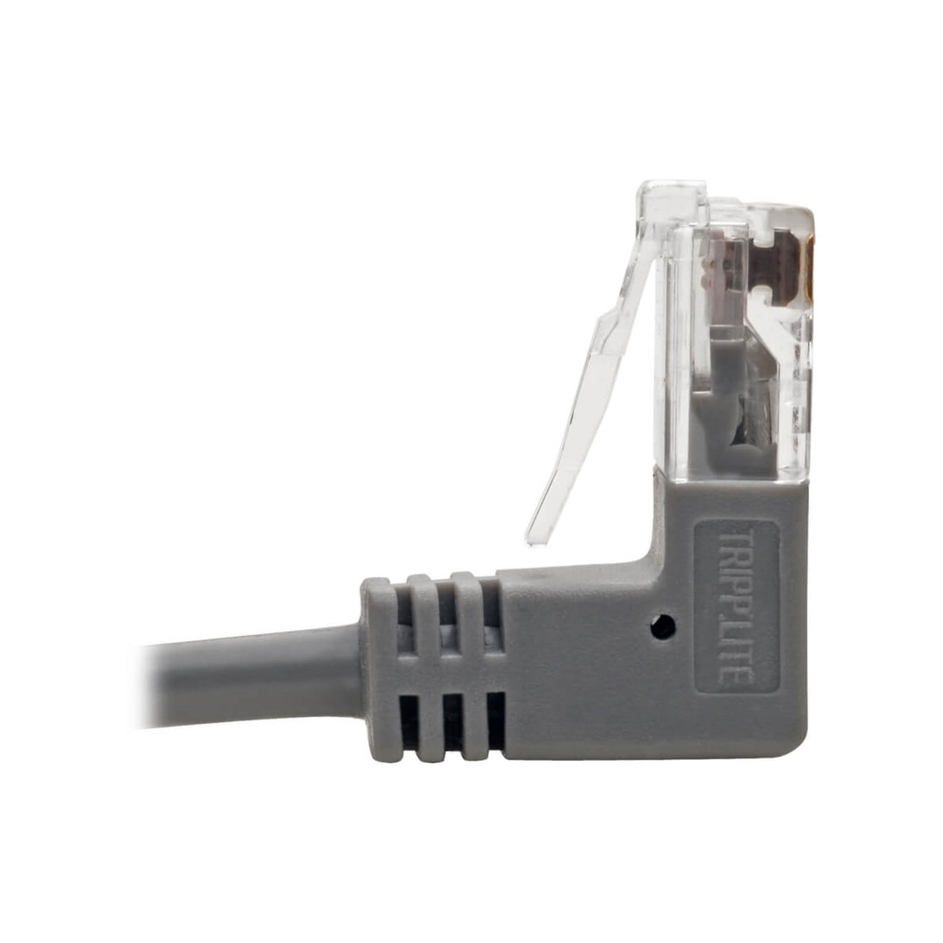 Tripp Lite Right-Angle Cat6 Gigabit Snagless Molded Slim UTP Ethernet Cable (RJ45 M/M) Gray 2 ft. (0.61 m)