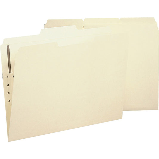 Business Source 1/3 Tab Cut Legal Recycled Fastener Folder