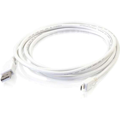 C2G 6ft USB 2.0 A to Micro-USB B Cable White - 6' USB Cable