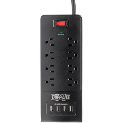 Tripp Lite 8-Outlet Surge Protector with 4 USB Ports (4.2A Shared) 6 ft. (1.83 m) Cord 1800 Joules Black
