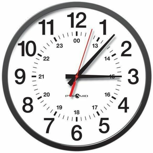 Pyramid 13" RF Wireless 12/24 Hour Analog Wall Clock