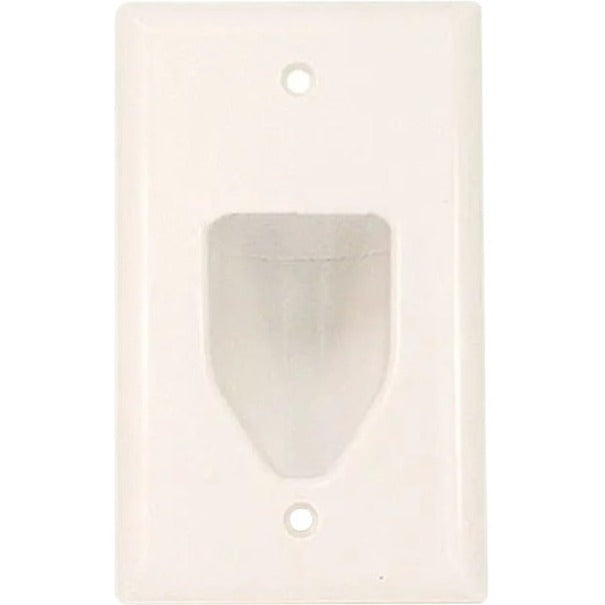 Monoprice Datacomm 1-Gang Recessed Low Voltage Cable Wall Plate White