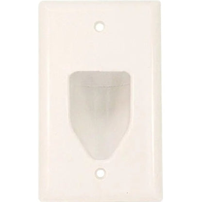 Monoprice Datacomm 1-Gang Recessed Low Voltage Cable Wall Plate White