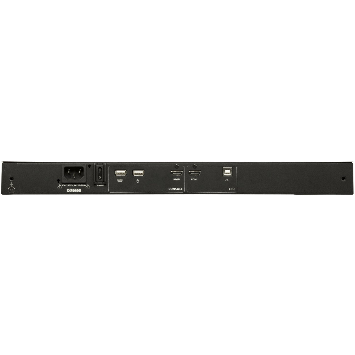 ATEN 1U Ultra Short Depth Single Rail WideScreen LCD Console (USB / HDMI)-TAA Compliant