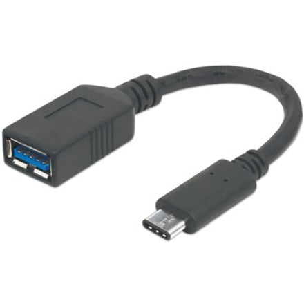 Manhattan Products SuperSpeed 3.1 Gen 1 USB-C Male to USB-A Female Device 5 Gbps 6 In. (15 cm) Black