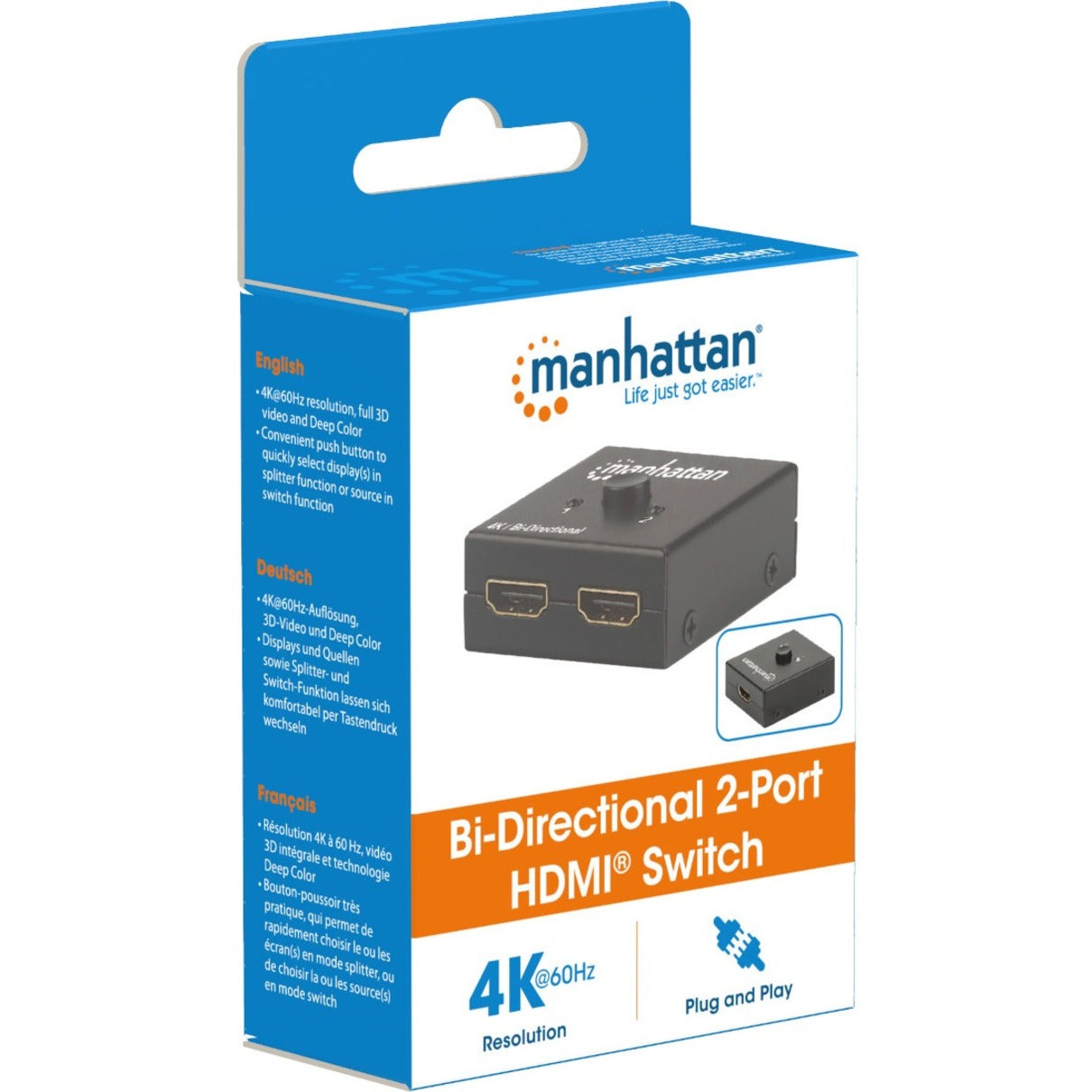 Manhattan 4K Bi-Directional 2-Port HDMI Switch