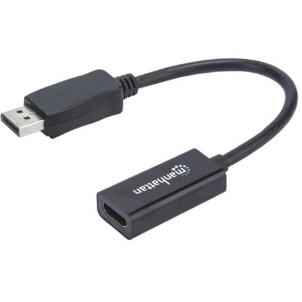 Manhattan DisplayPort 1.1 to HDMI Adapter Cable 1080p@60Hz Male to Female Black DP With Latch Not Bi-Directional Three Year Warranty Polybag