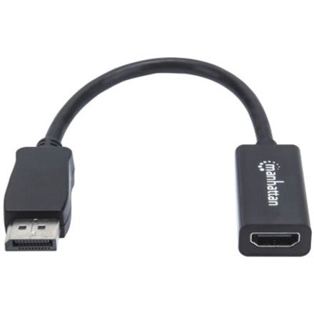 Manhattan DisplayPort 1.1 to HDMI Adapter Cable 1080p@60Hz Male to Female Black DP With Latch Not Bi-Directional Three Year Warranty Polybag