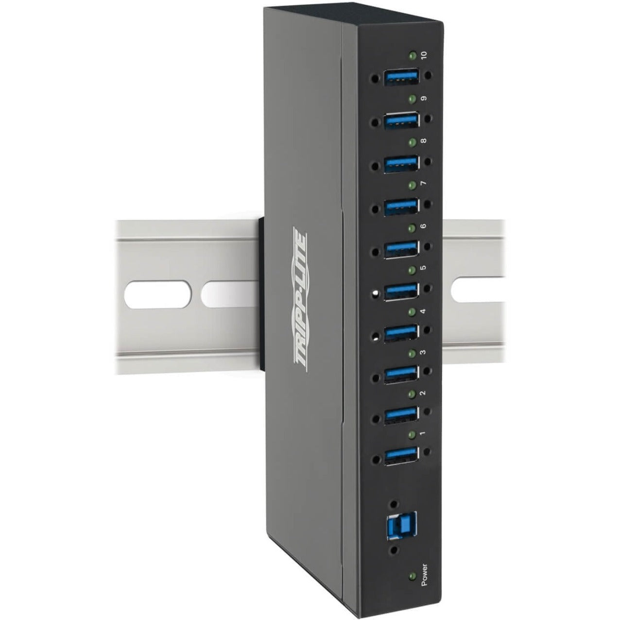 Tripp Lite 10-Port Industrial-Grade USB 3.0 SuperSpeed Hub 20 kV ESD Immunity Metal Housing Mountable