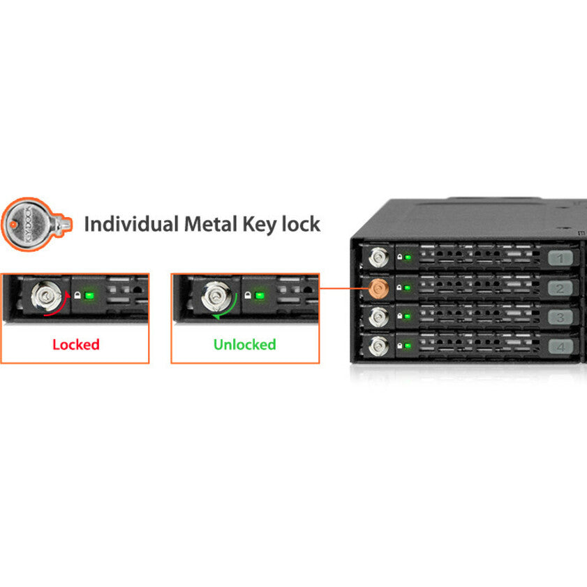 Icy Dock ToughArmor MB998SK-B Drive Enclosure for 5.25" - Serial ATA/600 Host Interface External - Black