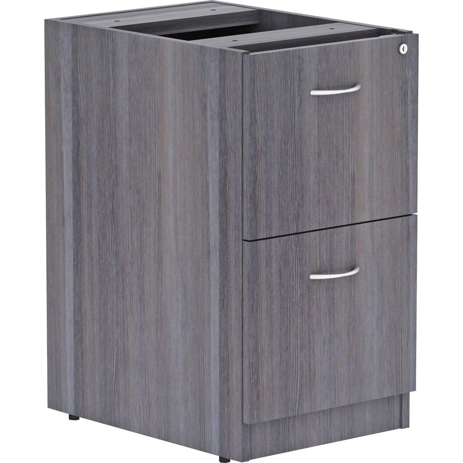 Lorell Weathered Charcoal Laminate Desking Pedestal - 2-Drawer