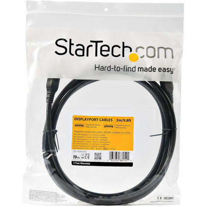 StarTech.com 3 m VESA Certified DisplayPort 1.4 Cable - 8K 60Hz HBR3 HDR - 10 ft Super UHD 4K 120Hz - DP to DP Video Monitor Cord M/M