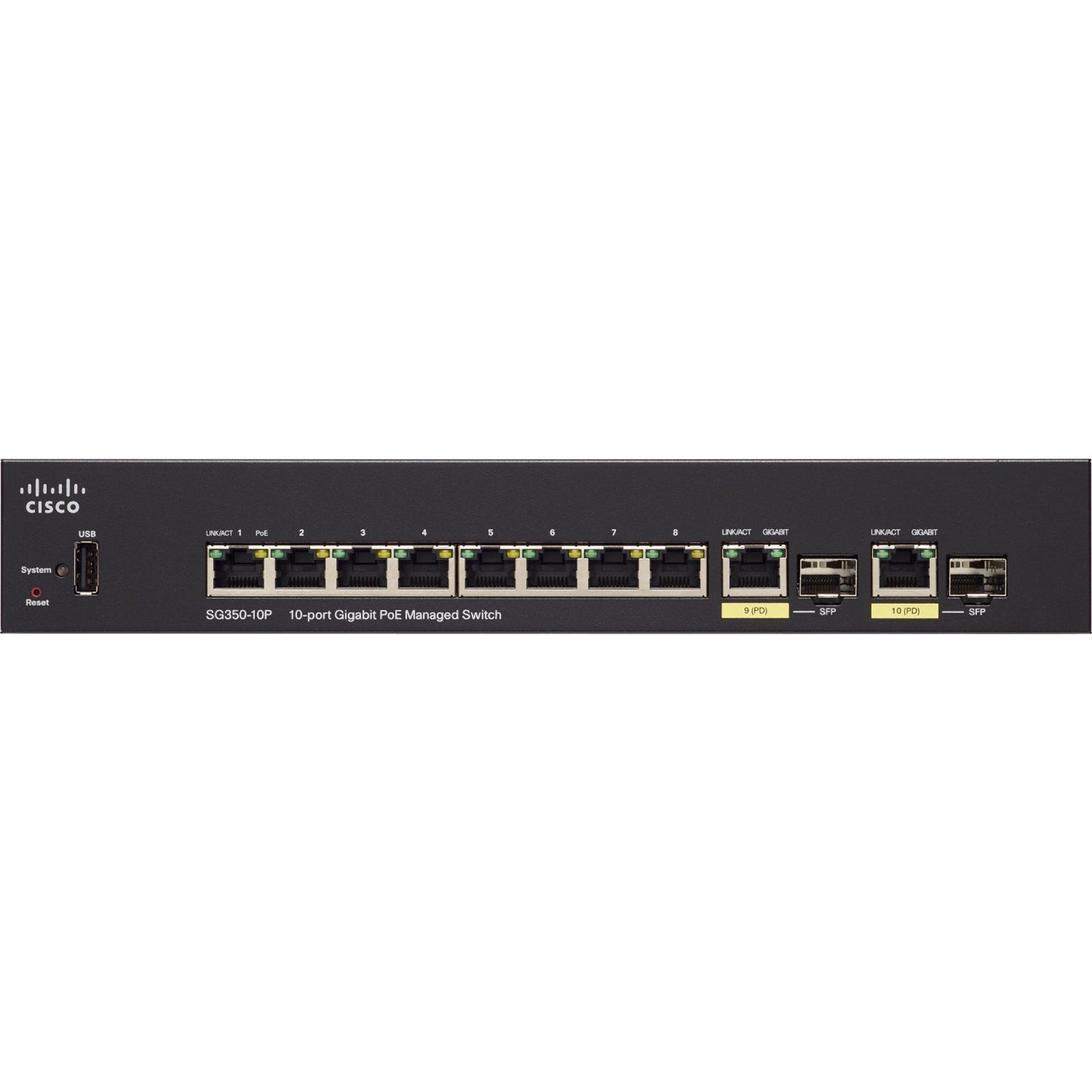 Cisco SG350-10P 10-port Gigabit POE Managed Switch