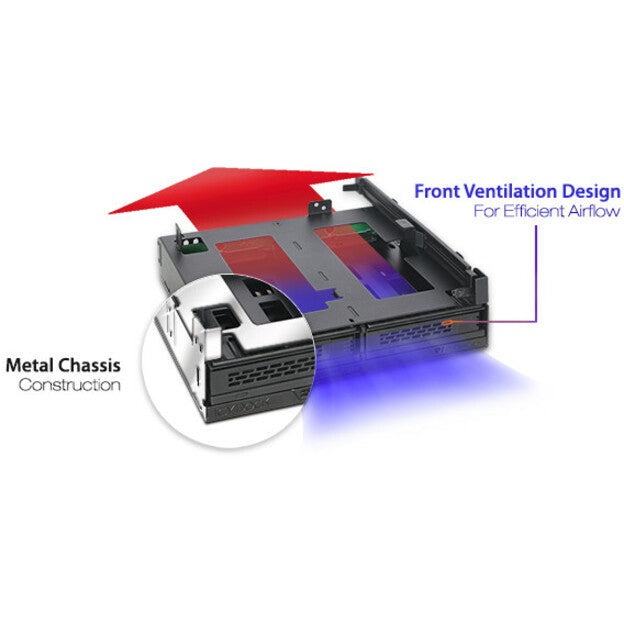 Icy Dock ExpressCage MB732SPO-B Drive Enclosure for 5.25" - Serial ATA/600 Host Interface Internal - Black