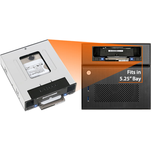 Icy Dock FlexiDOCK MB795SP-B Drive Enclosure for 5.25" - Serial ATA/600 Host Interface Internal - Black