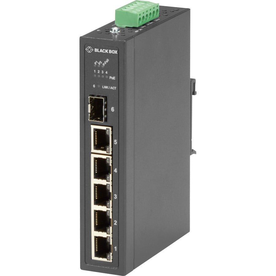 Black Box Industrial Ethernet PoE+ Switch - Unmanaged Extreme Temperature 6-Port