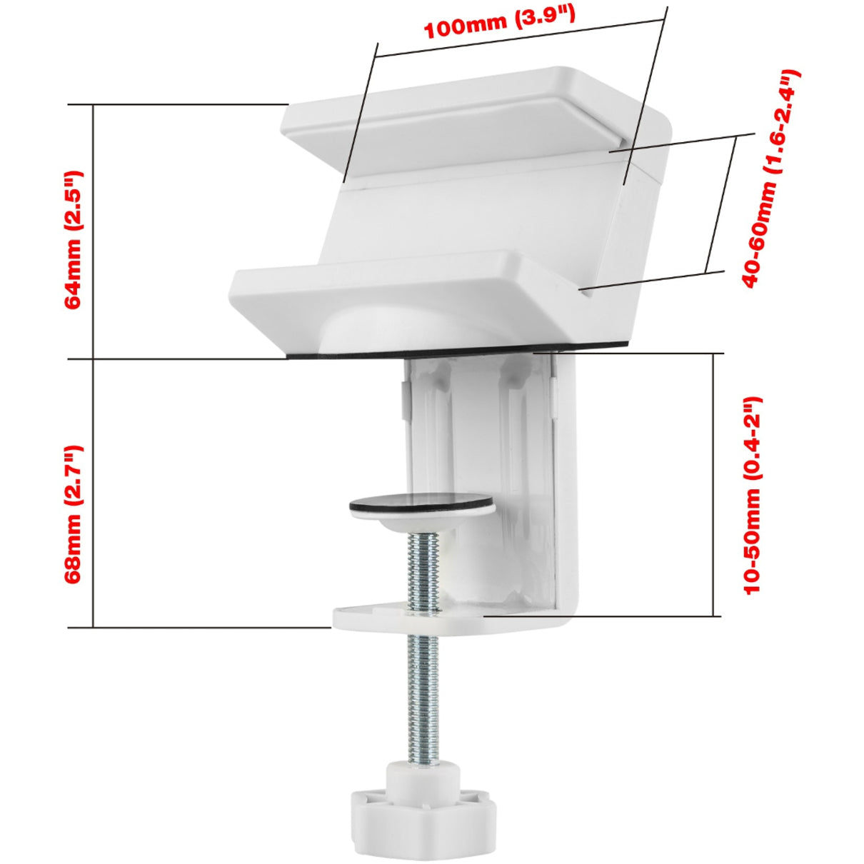 Powerstrip Clamp Holder with Adjustable Bracket - White