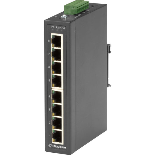 Black Box Industrial 10/100-Mbps Ethernet Switch - Unmanaged Extreme Temperature 8-Port