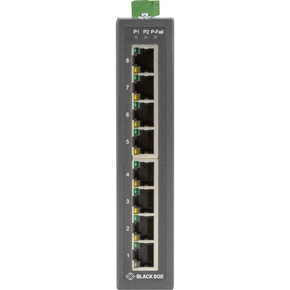 Black Box Industrial 10/100-Mbps Ethernet Switch - Unmanaged Extreme Temperature 8-Port