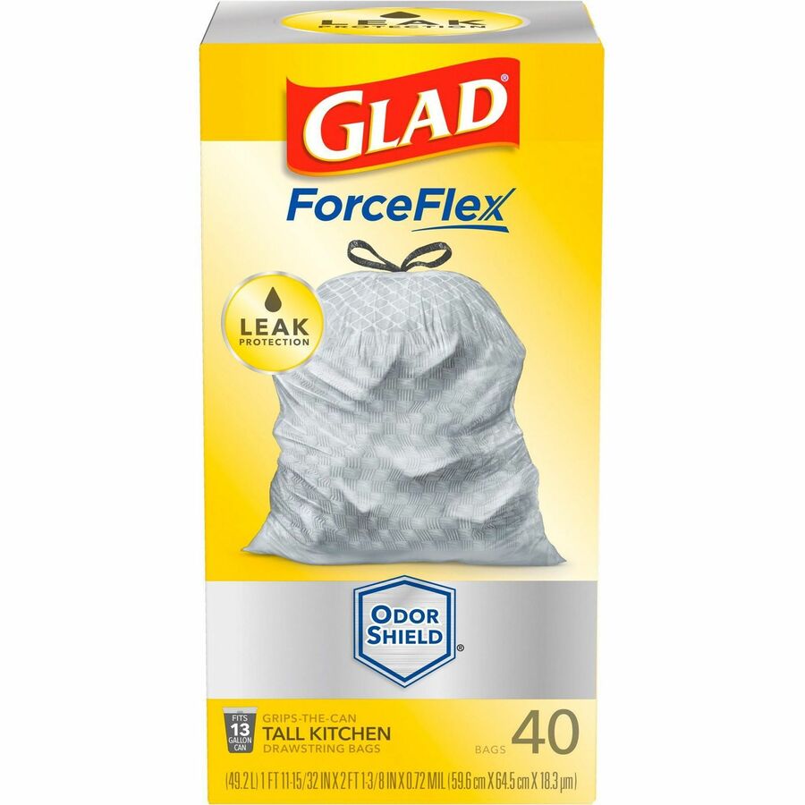 Glad ForceFlex Tall Kitchen Drawstring Trash Bags - OdorShield