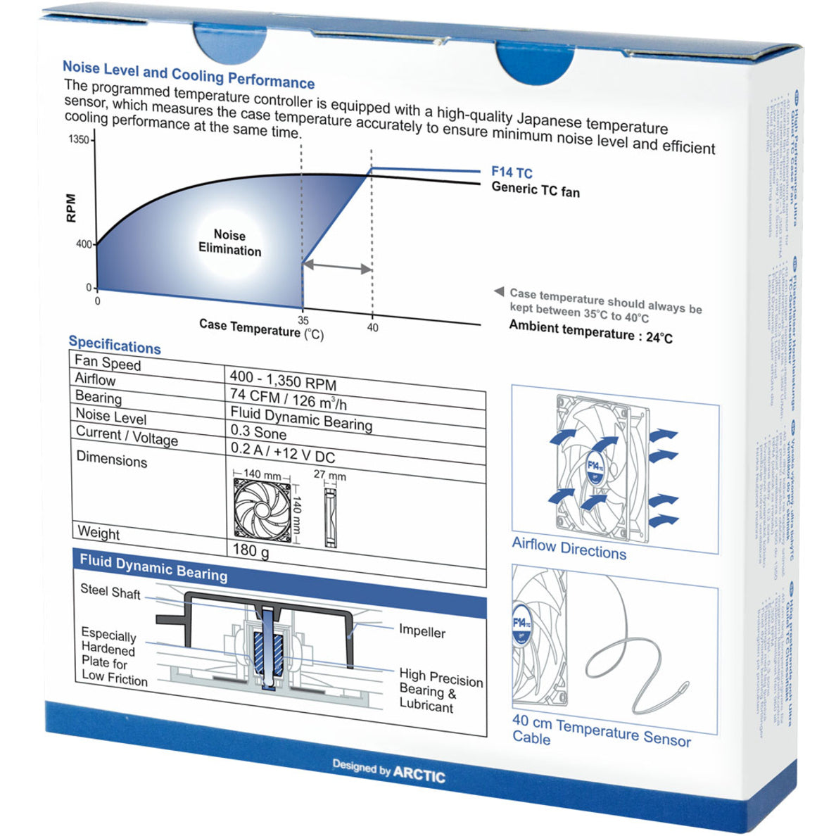 Arctic 3-Pin Temperature-controlled Fan with Standard Case