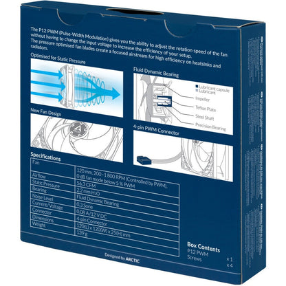 Arctic Pressure-optimised 120 mm Fan with PWM