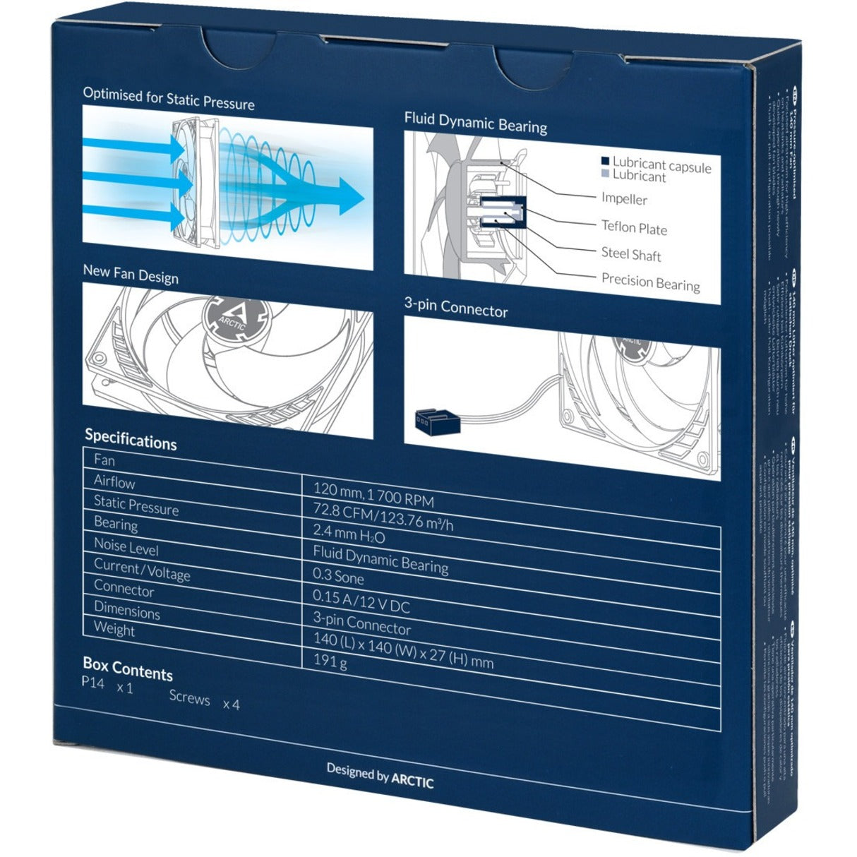 Arctic Cooling Pressure-Optimised 140mm Fan - 1 Pack