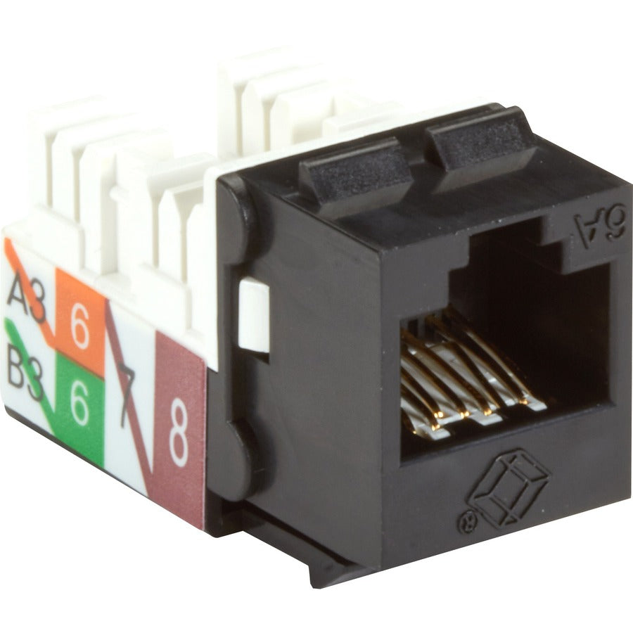 Black Box CAT6A Keystone Jack - Unshielded RJ45 Black