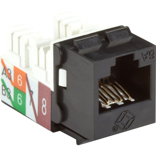 Black Box CAT6A Keystone Jack - Unshielded RJ45 Black