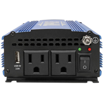 Tripp Lite 750W Light-Duty Compact Power Inverter with 2 AC/1 USB 2.0A/Battery Cables Mobile