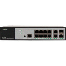 Luxul 12-Port Front-Facing Rackmounted Switch - 8-PoE+ Ports