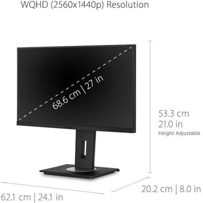 ViewSonic VG2755-2K 27 Inch IPS 1440p Monitor with USB C 3.1 HDMI DisplayPort and 40 Degree Tilt Ergonomics for Home and Office