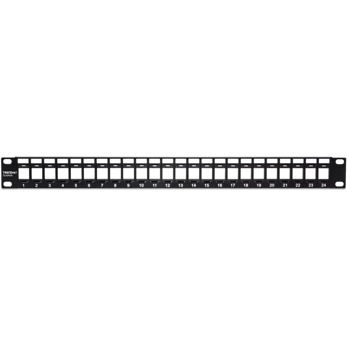 TRENDnet 24-Port Blank Keystone 1U Patch Panel 1U 19" Metal Rackmount Housing Recommended With TC-K25C6 & TC-K50C6 Cat6 Keystone Jacks (Sold Separately) Black TC-KP24