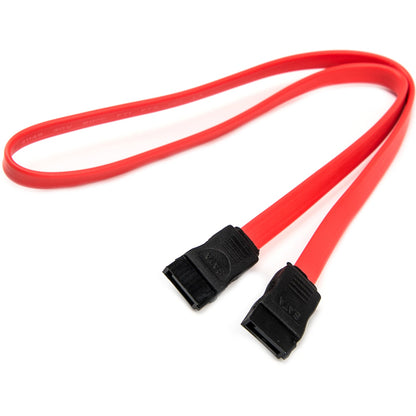 Rocstor Premium 18in SATA Serial ATA Cable - SATA - 18in - 1 x Female SATA - 1 x Female SATA - Red