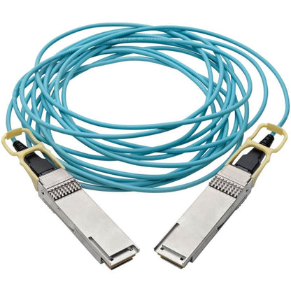 Tripp Lite QSFP28 to QSFP28 Active Optical Cable - 100GbE AOC M/M Aqua 5 m (16.4 ft.)