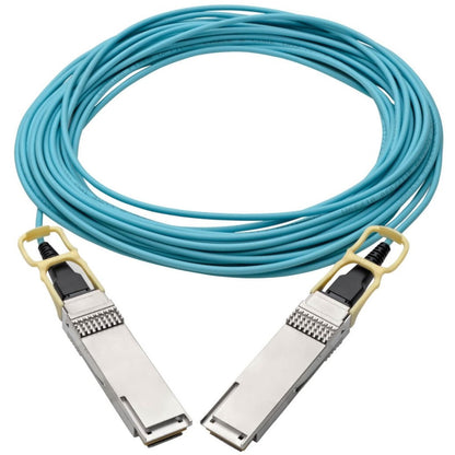 Tripp Lite QSFP28 to QSFP28 Active Optical Cable - 100GbE AOC M/M Aqua 10 m (32.8 ft.)