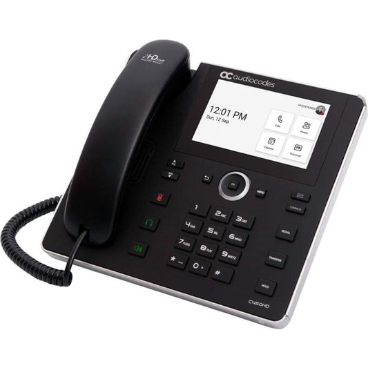 AudioCodes C450HD IP Phone - Corded - Cordless - Wi-Fi Bluetooth - Wall Mountable - Black