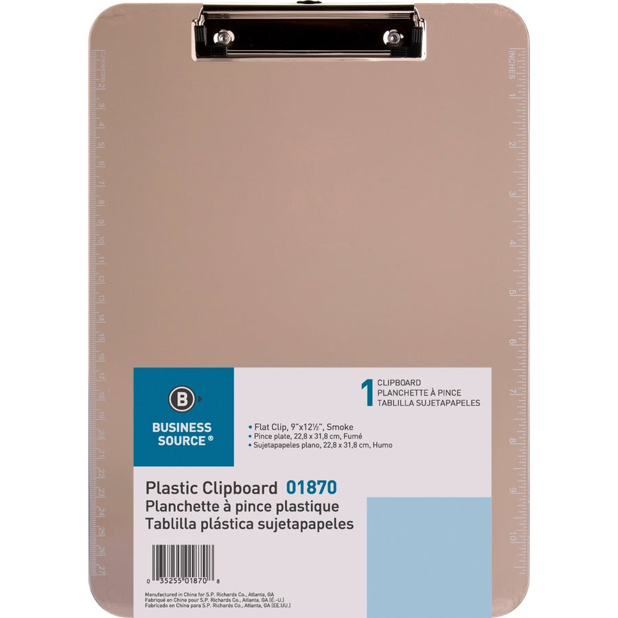 Business Source Transparent Plastic Clipboard