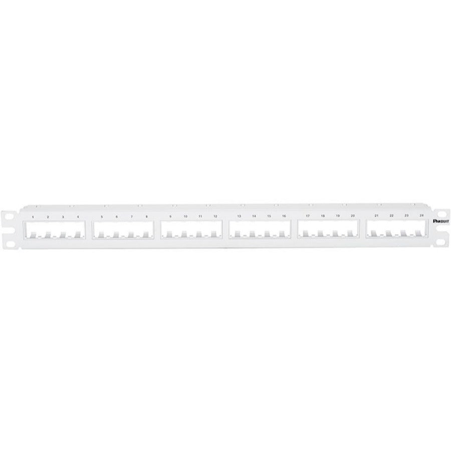 PanNet Mini Com 24-port Modular Flush Mount Patch Panel in White (1RU)