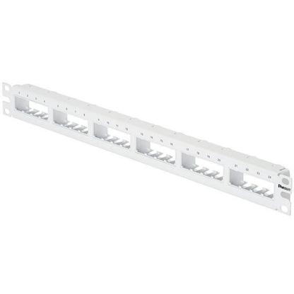 PanNet Mini Com 24-port Modular Flush Mount Patch Panel in White (1RU)